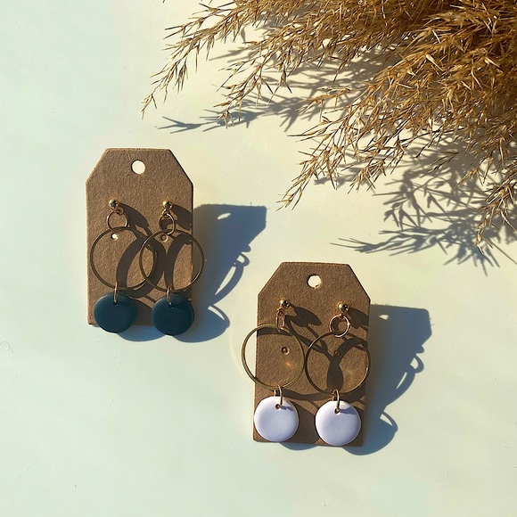 Polymer Clay Earrings w/ Hypoallergenic stud - Picture 2 of 2